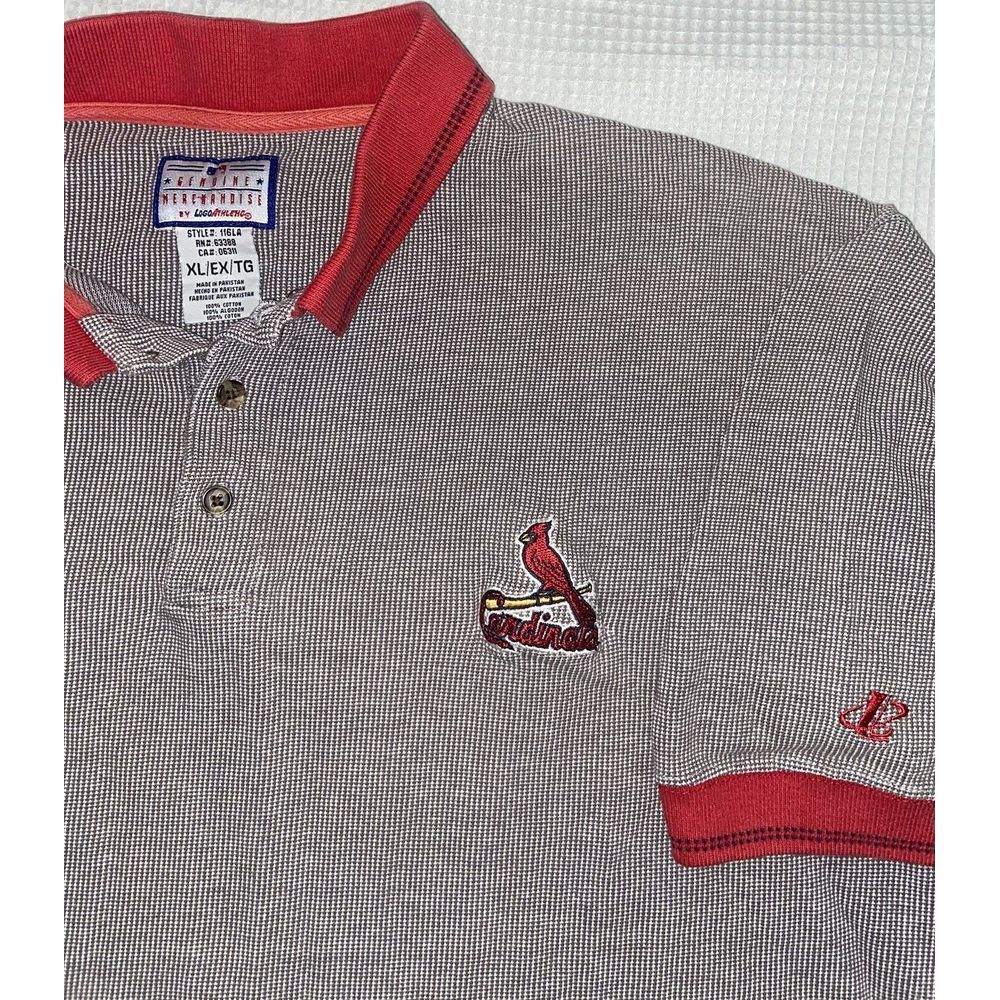Vintage St Louis Cardinals Polo Shirt Men's XL‎ Logo Athletic 90s MLB Baseball